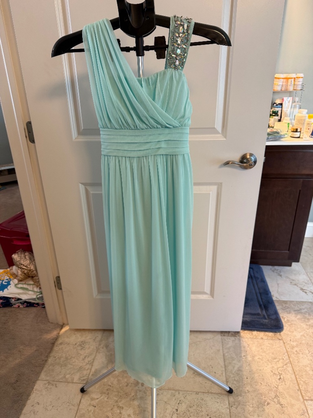 Gorgeous girls’ turquoise and beaded dress